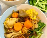 Hình bước làm 5 của món Gà tiềm 8 loại nấm 🍄‍🟫🍄