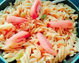 A picture of step 1 of Myonnaise Vegetable pasta.