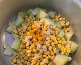 A picture of step 3 of Chow chow chana dal.