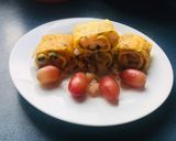 Hình bước làm 7 của món Trứng cuốn với tôm