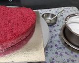 A picture of step 6 of Heart shape red velvet cake.