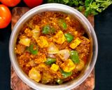 A picture of step 7 of Kadai Paneer.