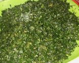 A picture of step 3 of Edikang ikong soup (vegetable soup).