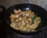 A picture of step 8 of Jeera aloo,masala chaas with masala paratha.