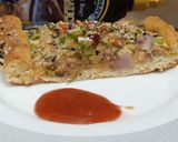 A picture of step 6 of Turkish veggi pide with egg.