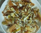 A picture of step 3 of Umm Ali with left over bread corners.