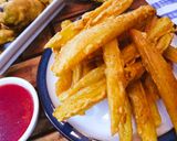 A picture of step 3 of Fries Pakoray.