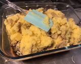 Une image de l'étape 3 de Gratin de polenta, champignons, bœuf, poivrons et emmental façon hachis Parmentier.