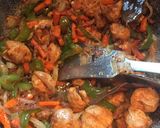 A picture of step 6 of Soya Nuggets fried rice.