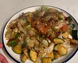 A picture of step 7 of Cabbage Zucchini Bacon Saute.