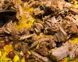 A picture of step 3 of Leftover Steak with Yellow Rice.