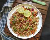 A picture of step 5 of Jowar (sorghum) chaat salad.