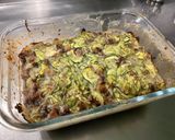 Une image de l'étape 14 de Flan de courgettes au bœuf, oignon de roscoff et romarin.