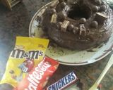 A picture of step 4 of Fun easy chocolate cake birthday cake.