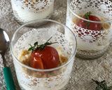 Foto del passaggio 5 della ricetta Antipasto in bicchiere : crumble di taralli stracciatella di bufala e pachino al timo
