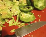 A picture of step 1 of Stuffed Bell Peppers in a Red Sauce.