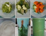 รูปขั้นตอนการทำที่ 1 ของ "สมูทตี้ผักโยเกิร์ต" 🥕🥒🥬🍸