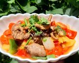 Hình bước làm 3 của món Lòng gà xào ớt chuông
