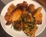 A picture of step 4 of Squash blossom fritters.