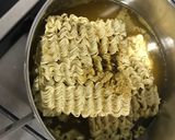A picture of step 2 of Ramen noodles with a twist.