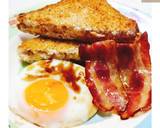 🍞🧀แซนวิชชีส+ไข่ดาวน้ำ+เบคอนทอด🍳🥓(Breakfast) วิธีทำสูตร 6 รูป