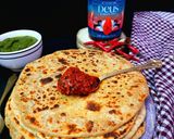 A picture of step 5 of Leftover Kabab stuffed Paratha.