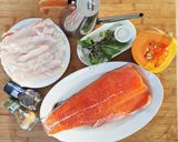 Foto del passaggio 1 della ricetta Trancio di Salmone con lardo di colonnata su letto di zucca