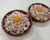 Foto del paso 6 de la receta: Cazuela de huevos con patatas al queso azul