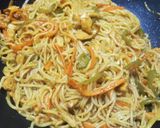 A picture of step 5 of Spicy chicken and vegetable spaghetti😊.