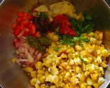 A picture of step 2 of Corn Bhel.