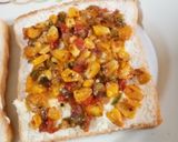 A picture of step 3 of Corn cheese open sandwich.