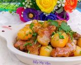 Hình bước làm 4 của món Thịt ba rọi kho trứng cút