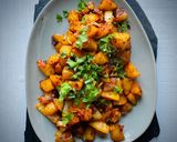 A picture of step 5 of Kimchi potatoes.