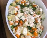 A picture of step 8 of Ordebur salad🥗.