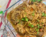 A picture of step 6 of Kareley Gosht.