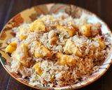 A picture of step 3 of Paneer Pulao.