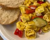 A picture of step 4 of Veggie Tortellini salad.