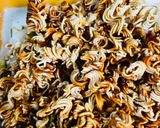 A picture of step 2 of Wai Wai Bhel Tea time snack veggie nutty and easy in 5 minutes.