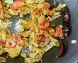 A picture of step 5 of Kalmi saag (Water Spinach).