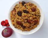 A picture of step 5 of Rice and Beans Jollof.
