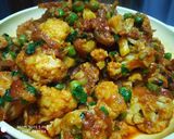 A picture of step 4 of Matar gobhi.