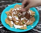A picture of step 4 of Aloo Papdi chat.