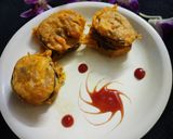 A picture of step 5 of Brinjal Pakoda.