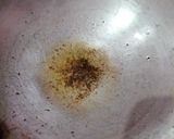 A picture of step 4 of Sabudana Idiyappam with sweet coconut chutney.