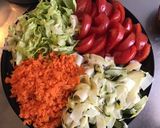 Une image de l'étape 4 de Salade de tomates carottes romaine et courgettes à la feta.