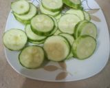 A picture of step 2 of Loaki k pakoray 🥒 🥒.