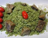 A picture of step 7 of Green rice (Zamarod pilaf).