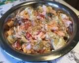 Une image de l'étape 10 de Salade de pommes de terre blue belle et tomates au saumon et aneth (sauce feta citron noix).