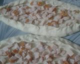 A picture of step 11 of Peinirli with Tomato, Mozzarella, Basil, and Smoked Turkey 😋.