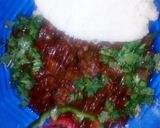 A picture of step 6 of Stewed liver served with ugali.